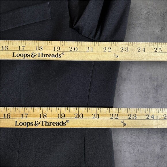 STAFFORD Classic fit Mens Blazer Sport Coat Two Button Jacket 44S WOOL Black - Picture 10 of 13